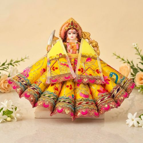Yellow Mata Rani Poshak Set with Lehenga and Patka for Navratri