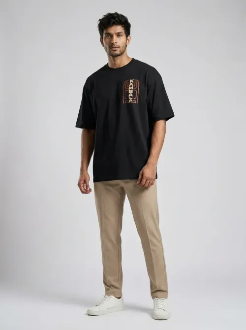KAMBALA Oversized Graphic Print T-Shirt, Black