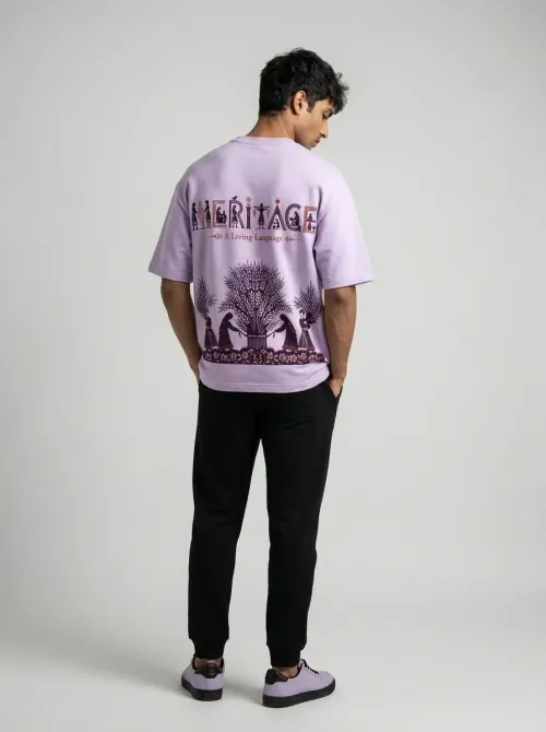 HERITAGE | Oversized Graphic Print T-Shirt | Lavender|