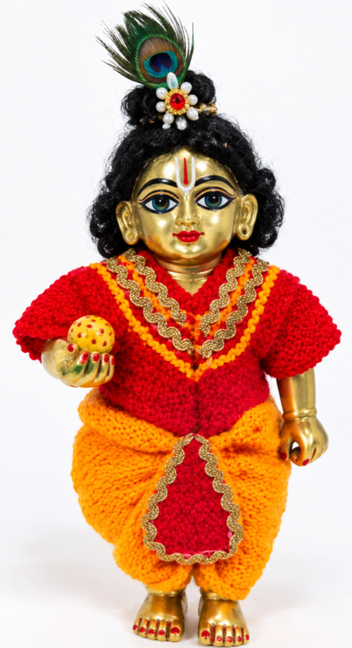Handmade Woolen Dhoti Kurta Dress for Laddu Gopal Ji Size 6