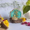 Jai Shree Ram Green Agate Stone with Wood Stand Religious Home Decor Ideal for Bedroom thumbnail 2