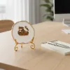 Agate Metal Radha Krishna Showpiece with Metal Stand - White thumbnail 4