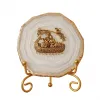 Agate Metal Radha Krishna Showpiece with Metal Stand - White thumbnail 7