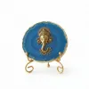 Agate Metal Ganesha Showpiece with Metal Stand - Blue thumbnail 7