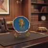 Agate Metal Ganesha Showpiece with Metal Stand - Blue thumbnail 4