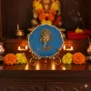 Agate Metal Ganesha Showpiece with Metal Stand - Blue thumbnail 2
