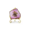 Agate Radha Krishna Showpiece with Metal Stand - Pink thumbnail 5