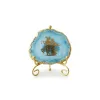 Agate Radha Krishna Showpiece with Metal Stand - Blue thumbnail 5