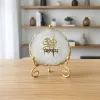 Agate Om Namah Shivay Showpiece with Metal Stand - Green thumbnail 6
