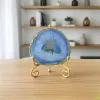Agate Om Namah Shivay Showpiece with Metal Stand - Green thumbnail 2