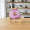 Agate Om Namah Shivay Showpiece with Metal Stand - Green thumbnail 3