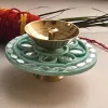Turquoise MDF Brass Diya with Box thumbnail 1