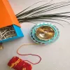 Turquoise MDF Brass Diya with Box thumbnail 2