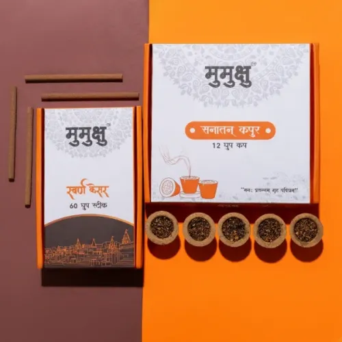 Swarn Kesar Dhoop Sticks + Sanatan Kapoor Dhoop Cups Bundle