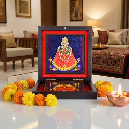 Khatu Shyam 3D Prayer Box | Golden Plated Quote | Ideal for Gifting & Daily Puja