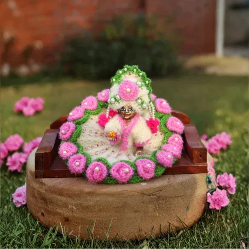 Gulabo Pink Wool Laddu Gopal Poshak 3 Pc Set