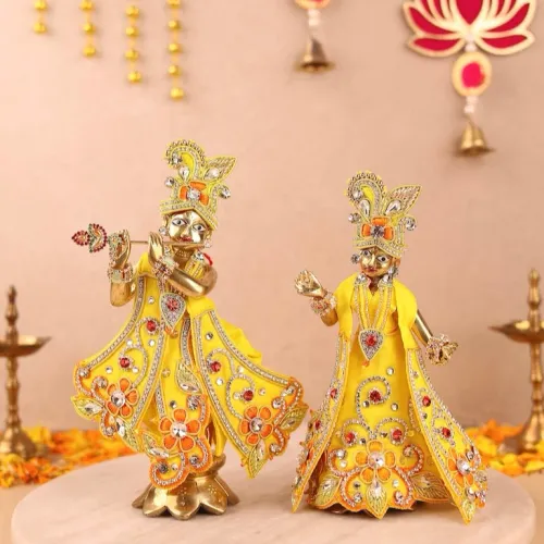 Pushp Mala Yellow Lehenga Dhoti with Patka