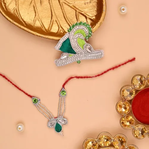 Varsha Raag Green Mukut & Mala Set