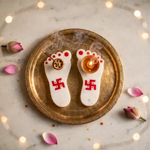 Laxmi Charan Incense Holder & Diya Stand