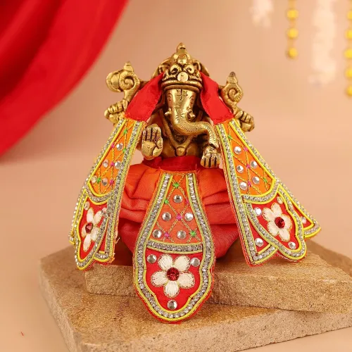Madhur Leela Orange Dhoti Patka