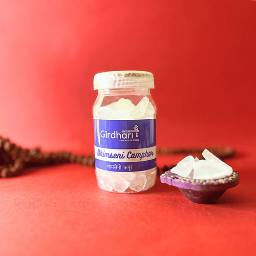 Girdhari Bhimseni Camphor – 100gm – Pure & Natural Kapoor for Shiv Puja, Sawan Abhishek, (Pack of 3)