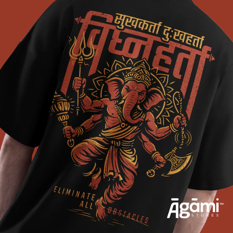 Ganpati Vighnaharta - Black | Oversized Fit product image