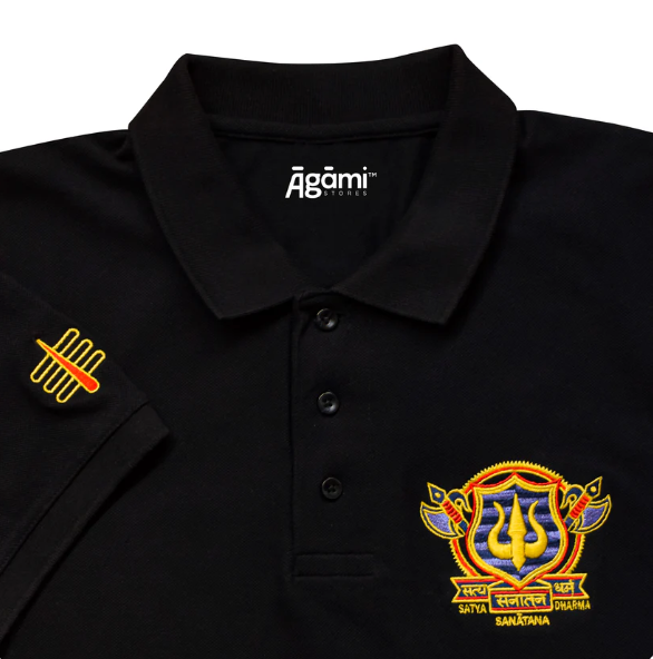 Satya Sanatana Dharma Polo Tshirt | Black product image