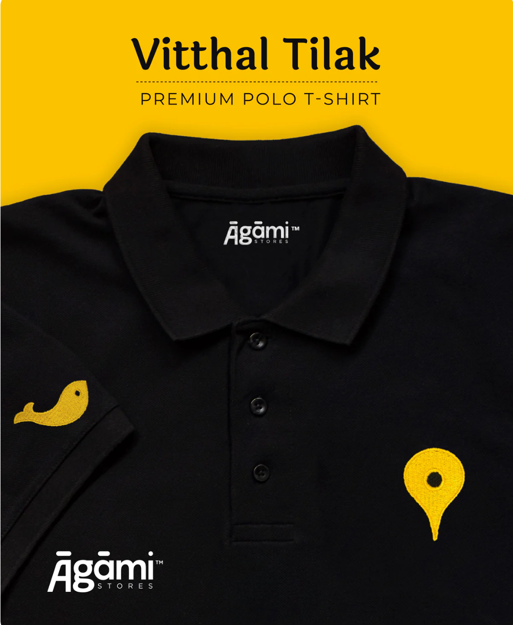 Vitthal Tilak Polo Tshirt - Black product image