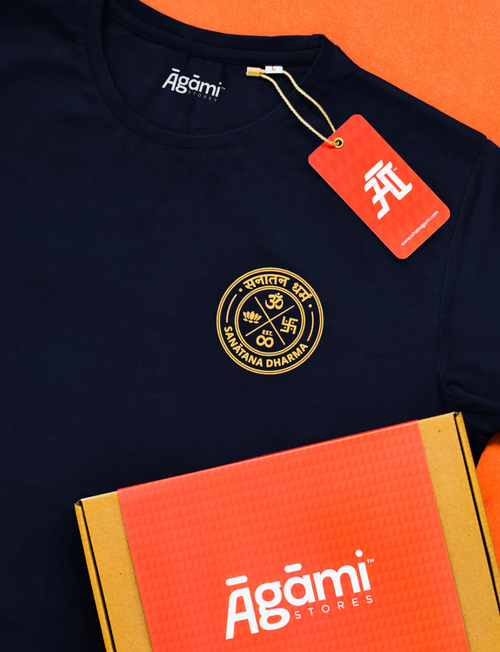 Sanatana Dharma Emblem Tshirt - Navy Blue