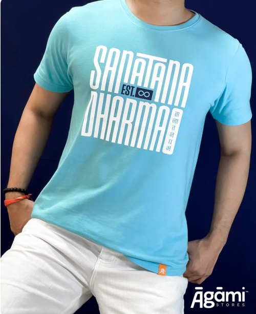 Sanātana Dharma Tshirt - Aqua