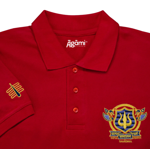 Satya Sanatana Dharma Polo Tshirt | Mulberry Red