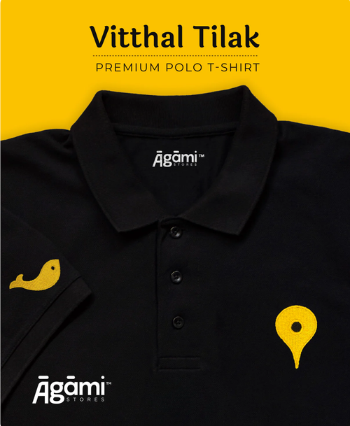 Vitthal Tilak Polo Tshirt - Black