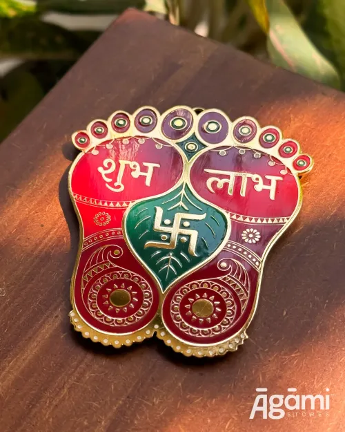 Decorative Shubh Labh Metallic Gold Plated