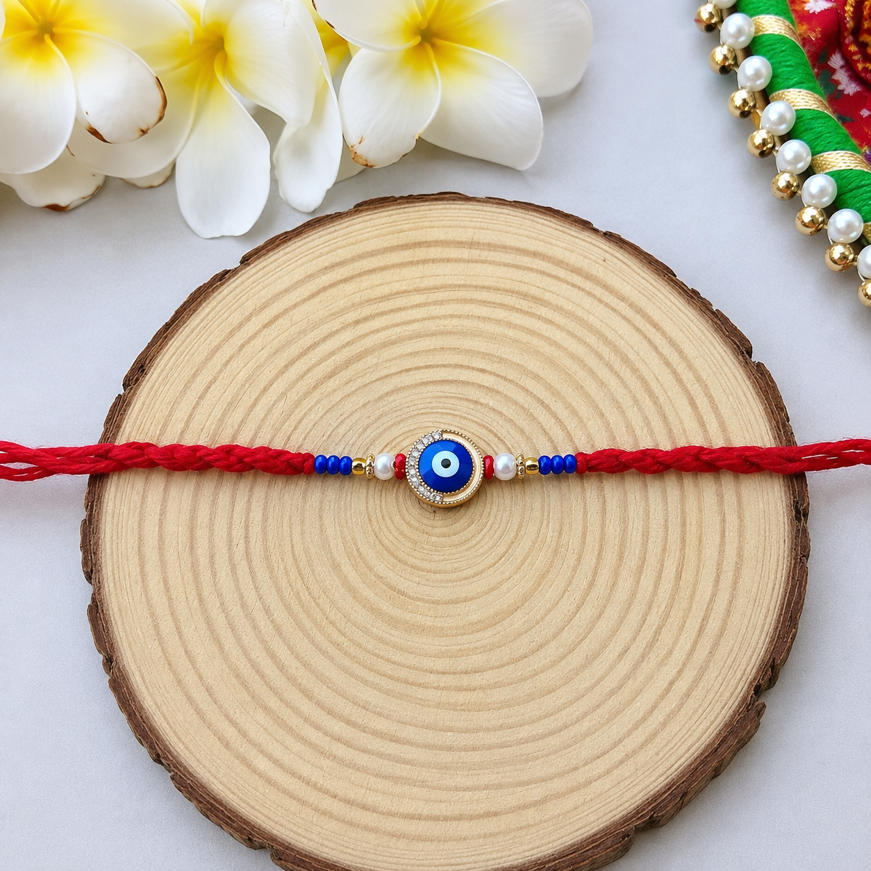 Red Evil Eye Rakhi Set (2pcs) product image