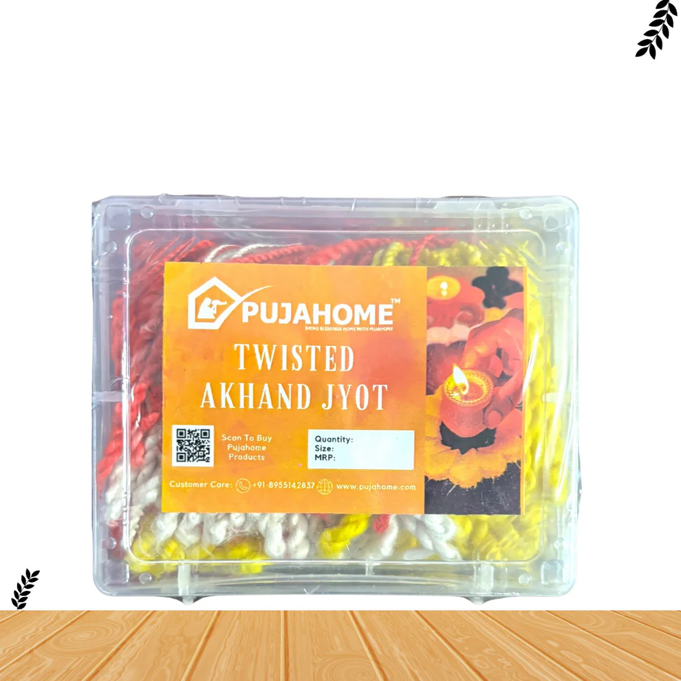 Pujahome Twisted Akhand Jyot Cotton Color Short Wick ( 300+ Pieces), Multi Colour product image