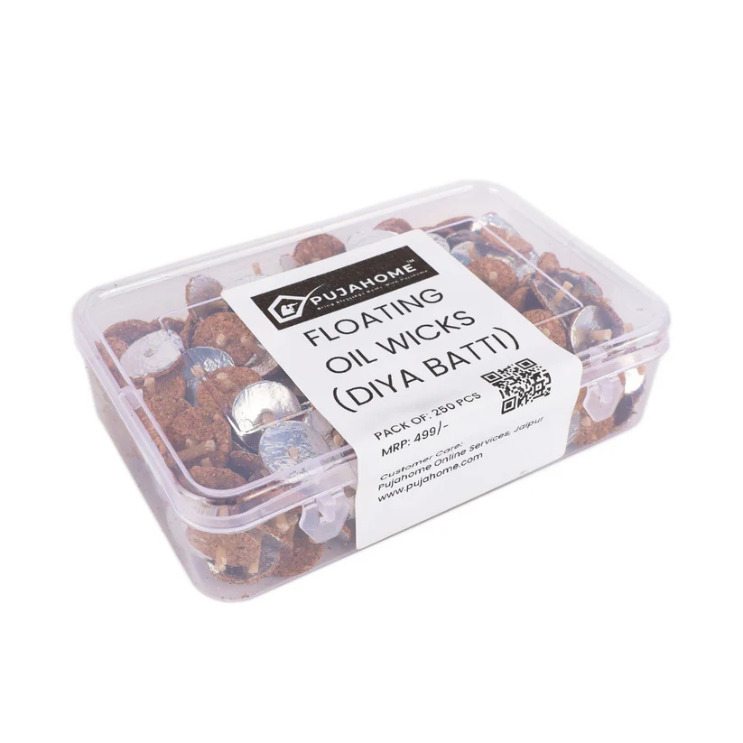 Pujahome Eco-Friendly Cork-Based Floating Oil Wicks Diya Bati Parsi Vat Pack of (250 Wicks) product image