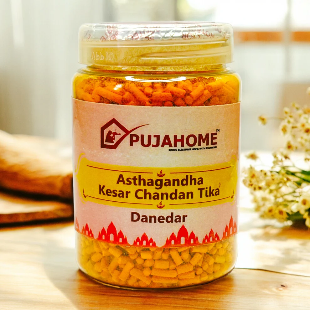 Pujahome Premium Asthagandha Kesar Chandan Tika Danedar 200Gram Box product image