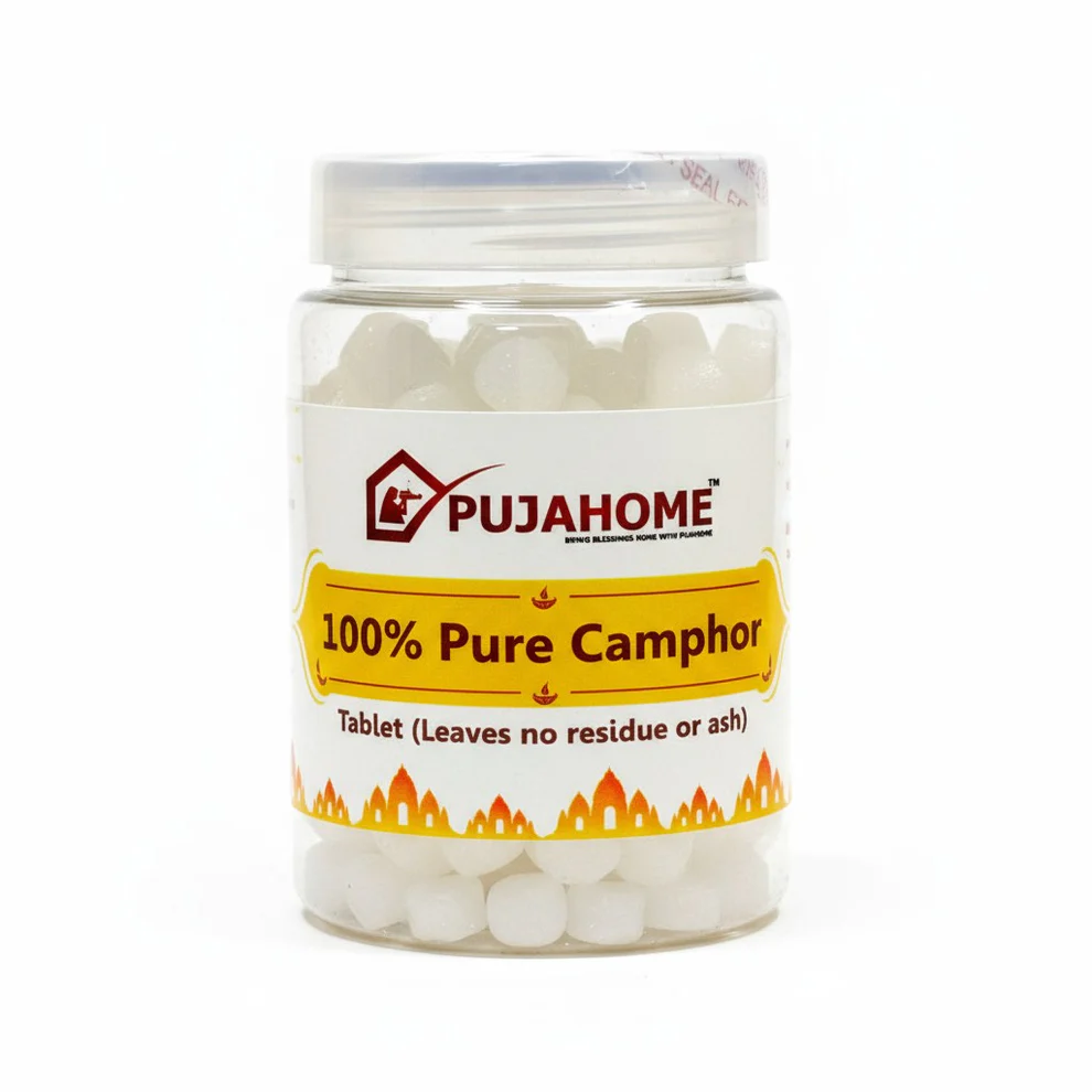 Pujahome 100% Pure Camphor Tablets (Kapur / Kapoor / Kapooram) – 100g product image