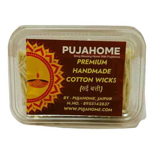 Pujahome Handmade Comber Long Cotton Wicks, Lambi Cotton Batti Box for Diwali Puja, Pack of 1000