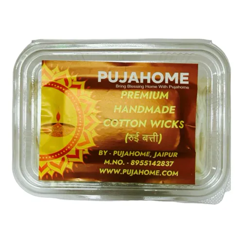 Pujahome Handmade Comber Long Cotton Wicks, Lambi Cotton Batti Box for Diwali Puja, Pack of 2000
