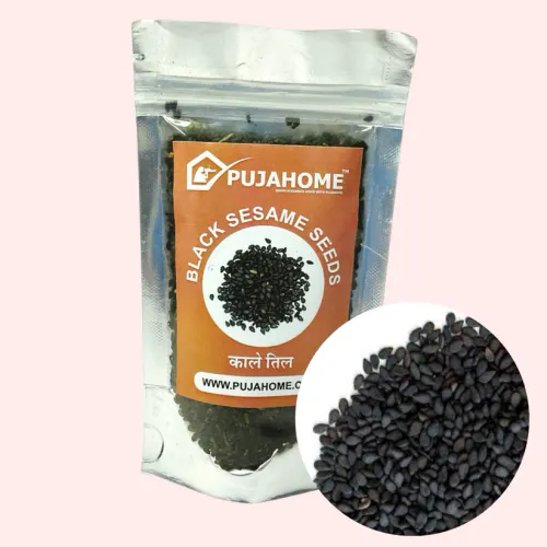 Pujahome Organic Black Sesame Seeds/Natural Black Till for Puja ( 50 Gram Pack of 2 )