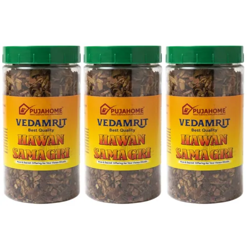 Pujahome 100% Pure and Natural | Mixture of Various Dried Herbal Roots - 400 Gram Jar (Pack of 3)