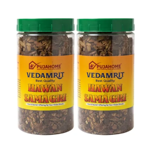 Pujahome 100% Pure and Natural | Mixture of Various Dried Herbal Roots - 400 Gram Jar (Pack of 2)