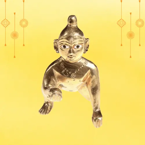Pujahome Laddu Gopal Idol/Bal Gopal/Thakur Ji Metal Murti ) Made in Vrindavan - Size 4