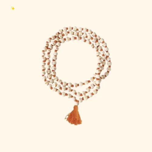 Pujahome Natural Original Tulsi Mala with Ram Naam Written on Every Bead (8 MM)