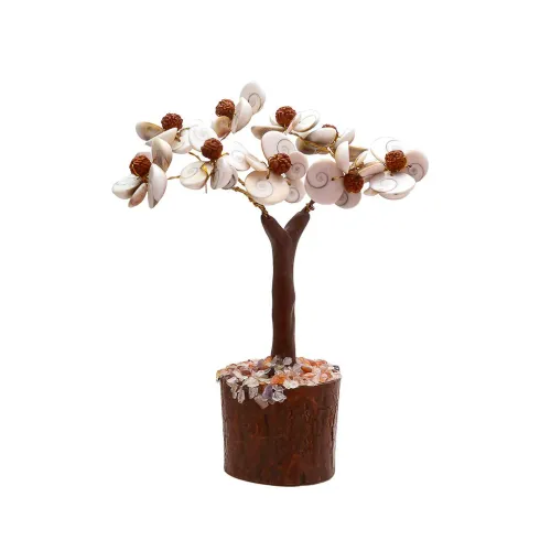 Pujahome Rudraksha and Original Gomti Chakra Tree with Rudraksha Beads and Gomati Chakra Tree.54bead
