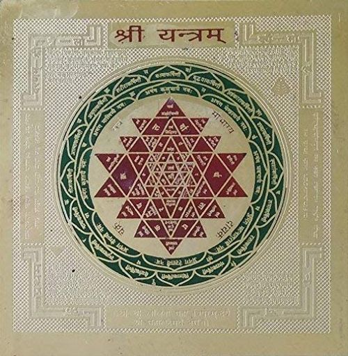 Pujahome Original Shri Yantra/Shree Yantra | 3.25x3.25 Inch, Gold Polished