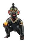 Brass Laddu Gopal Idol in Black Colour/Baby Krishna Bal Gopal Murti Size 2 No(8 CM) thumbnail 3
