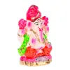 Pujahome Mitti Ganesh Idol | Eco-Friendly Mud/Clay 4 Bhuja Painted Colorful Ganesh Murti(4x3 Inches) thumbnail 3