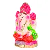 Pujahome Mitti Ganesh Idol | Eco-Friendly Mud/Clay 4 Bhuja Painted Colorful Ganesh Murti(4x3 Inches) thumbnail 4